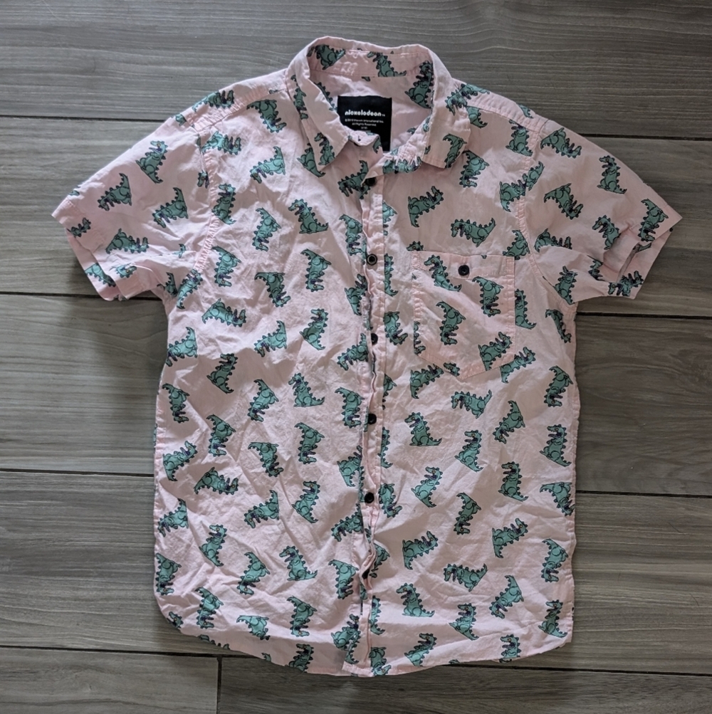 Nickelodeon Rugrats Reptar Button Down